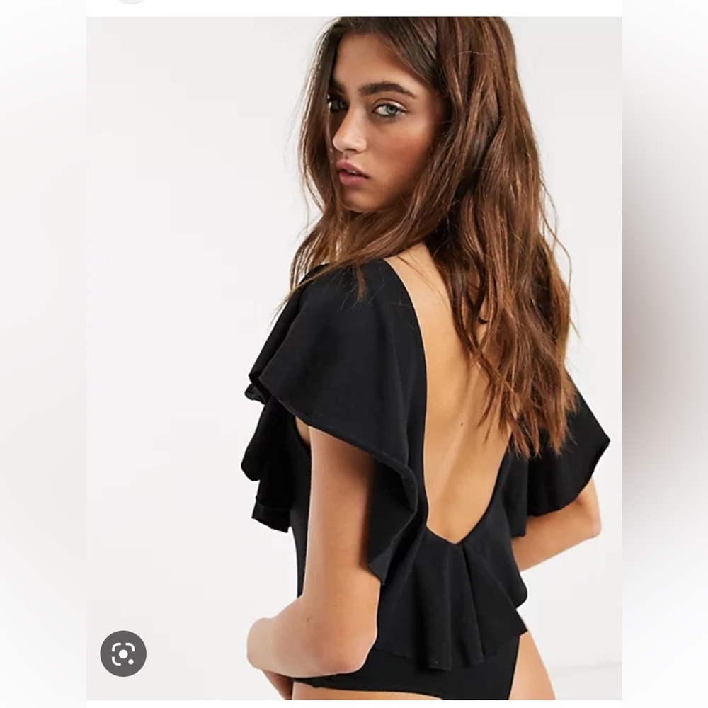 Free People Matilda Bodysuit top in Black- Size XS